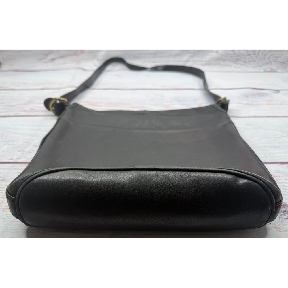 Vintage‎ Coach 4115 Whitney Flap Crossbody Shoulder Bag Black Leather Brass USA - Picture 5 of 12